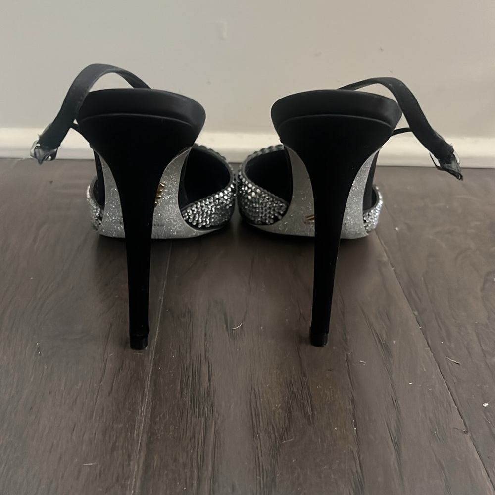 Rene Caovilla Crystal Satin Slingback Pumps - Picture 4 of 6